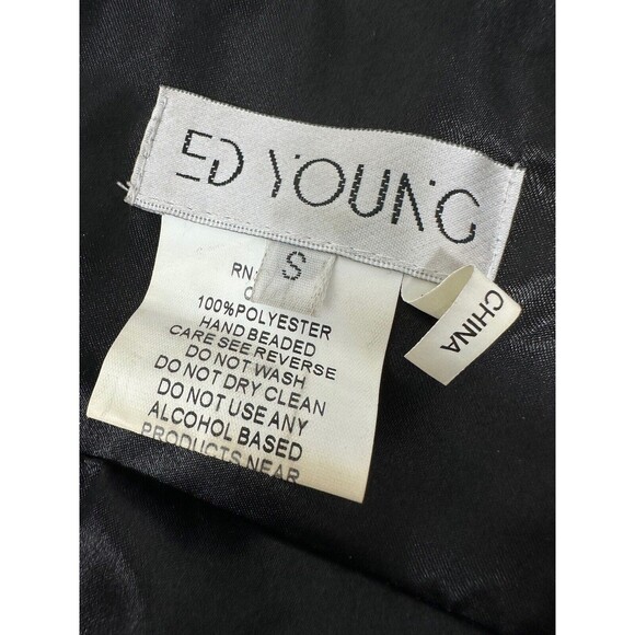 Black sequens  Cocktail Ed Young dress size Small‎  flowy  Elegan night gown - Picture 6 of 9